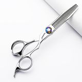 6 "Salon Berber Profesyonel Saç Makası 440C (İnceltme Makası-B) | Tüm saç tipleri için uygundur, hem salon hem de ev kullanımı için saç kesme makineleri, ayarlanabilir gergi vidaları