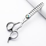 6 "Salon Berber Profesyonel Saç Makası 440C (İnceltme Makası-C) | Tüm saç tipleri için uygundur, hem salon hem de ev kullanımı için saç kesme makineleri, ayarlanabilir gergi vidaları