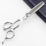 6 "Salon Berber Profesyonel Saç Makası 440C (İnceltme Makası-D) | Tüm saç tipleri için uygundur, hem salon hem de ev kullanımı için saç kesme makineleri, ayarlanabilir gergi vidaları
