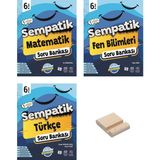 6. Sınıf Sempatik Matematik Fen Bilimleri ve Türkçe Soru Bankası 3lü Set + Telefon Standı