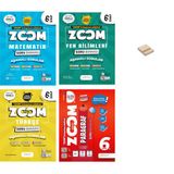 6. Sınıf Zoom Matematik Fen Türkçe ve Paragraf Soru Bankası 4lü Set + Telefon Standı