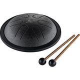 6" Tongue Drum C Majör Çelik Davul, Meditasyon & Yoga Için Tokmak & Çanta - Siyah