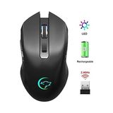6 Tuşlu Şarjlı Sessiz 2400DPI Kablosuz Gaming Mouse