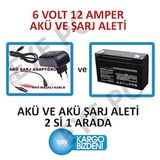 6 VOLT 12 AMPER AKÜ VE ŞARJ ADAPTÖRÜ ALETİ CİHAZI