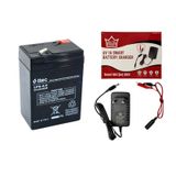 6 Volt 4 Amper Bakımsız Kuru Tip Akü Ve Şarj Cihazı 1 Amper