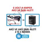 6 Volt 4 Amper Çocuk Oyuncak Için Akü Ve Şarj Adaptörü Aleti