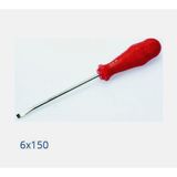 6 x 150 mm Düz Tornavida - Kırmızı - 6*150