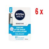 6 X Nıvea Men Tıraş Sonrası Splash/Losyon "Hassas", Papatya Ve Yosun Özleri İçeren - 100 Ml
