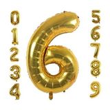 6 Yaş Doğum Günü Parti Kutlama Rakam Folyo Balon Altın Renk 36 Cm 16 Inç