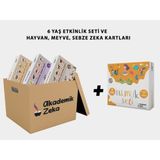 6 Yaş Etkinlik Seti ve Hayvanlar, Meyveler, Sebzeler Zeka Kartları