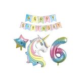 6 Yaş Unicorn Folyo Balon Set