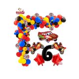 6 Yaş,Yarış Araba Motorsiklet Temalı Doğum Folyo Balon Seti Doğum Günü Süsü