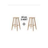 60 Cm ( 2 Adet ) Ham Ahşap Kare Bar Tabure Sandalye Kayın