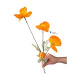 60 cm 4 Dallı Tüylü Dokulu Yapay Gelincik Çiçeği
