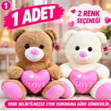 60 CM Büyük Peluş Ayıcık LOVE Kalpli Sevimli Yumuşak Oyuncak 1 Adet