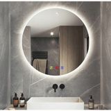 60 cm (Çap) Bluetoothlu Buğu Çözücülü Dokunmatik Işıklı Ledli Yuvarlak Banyo Aynası