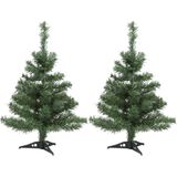 60 cm Yılbaşı Çam Ağacı, Yüksek Kaliteli PVC Malzeme, Sallanmaz Plastik Ayak Tabanlı, Masaüstü Kullanım, Kolay Kurulumlu, Ev Ofis İş Yeri Parti Noel Dekorasyonu İçin Mini Yılbaşı Çam Ağacı, 2 Adet