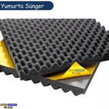 60 Dns Yanmaz Yapışkanlı 4Cm Yumurta Akustik Sünger 50 X 50 Cm 10'Lu