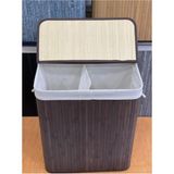 60 L Bambu2 Bölmeli Kirli Çamaşır Sepeti Dikdörtgen FMA07205 FMA03159 Hasır Kahverengi 50 x 70