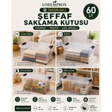 60 Lt Tekerlekli Şeffaf Saklama Kutusu Plastik Düzenleme Kutusu Tek Adet - Standart - Çok Renkli