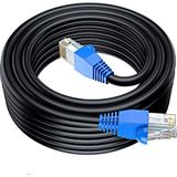 60 Metre Dış Mekan Cat6 23AWG Bakır Tel Internet Kablosu High Speed 2 Kat Dış Ortam