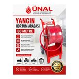 60 Metre Yangın Hortumu Arabası Mobil Yangın Hortum Makarası Çelik Gövde Fabrika Model 0180