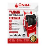 60 Metre Yangın Hortumu Arabası Mobil Yangın Hortum Makarası Çelik Gövde Ofis Uyumlu