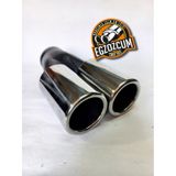 60 Mm. Krom Duz Esit (Dual) Cift Cikisli Paslanmaz Egzoz Eksoz Ucu