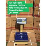 60 Net Terazi Tcs-60C 100Kg Terazi Kafe Ölçüsü 30X34 Manav Bakkal Terazi