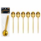 60 Parça Gold Yemek Kaşik Seti 21Cm - 1 Paket İçinde 6 Adet Vardir - 10 Paket Gönderilir (5047)