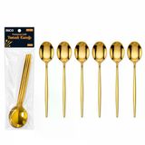 60 Parça Gold Yemek Kaşık Seti 21Cm - 1 Paket İçinde 6 Adet Vardır - 10 Paket Gönderilir (5250)