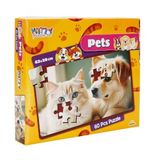 60 Parça Puzzle: Sevimli Kedi ve Köpek