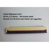 60 Pin 0.5 Adımlı Flex Soketi Flex Ffc Konnektörü 60-0.5-Alt