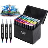 60 Renk Marker Resim Mimari ve Grafik Tasarım Kalemi 60 Lı Çift Taraflı Marker Keçeli Kalem Seti