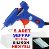 60 Watt Sıcak Silikon Tabancası 5 Adet Çubuk Slikon Çekme Eritme