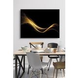 60 x 70 cm Altın Dalga Desenli Cam Tablo 4mm Temperli Camdır