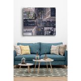 60 x 70 cm New York Desenli Cam Tablo 4mm Temperli Camdır