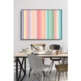 60 x 70 cm Pastel Renkler Desenli Cam Tablo 4mm Temperli Camdır