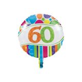 60 Yaş Folyo Balon Çok Renkli