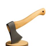 600 Gram 38 Cm El Yapımı İthal İsveç Karbon Çelik Yarma Odun Kesme Ahşap Saplı Balta Ergonomik Kamp