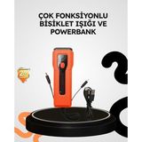600 Lümen Bisiklet Ön Işık Powerbankli Çakar Cob Led - Lisinya