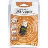 600 Mbps Dual Band Mini Usb Wifi Adaptör 2.4 Ghz + 5 Ghz, Usb 2.0, Wifi 5