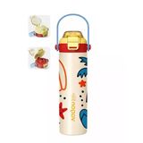 600 Ml Paslanmaz Çelik Termos, Pipetli Ve Kulplu