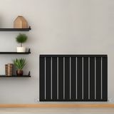 600X872MM Armoni Yatay Alüminyum Radyatör Silk Patern Black Pütürlü Siyah - Mat Siyah