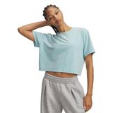 6011065-425 UA Rival Boxy Tee Wash Mavi Bisiklet Düz Kadın T-Shirt