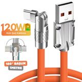6015 Usb To Type C Hızlı Şarj Data Kablosu Çevirici Dönüştürücü Adaptör 180 Döner 120w 1m