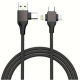 6026 Usb Type c Lightning Micro 5 İn 1 Çoklu Apple Uyumlu iPhone Samsung İçin Hızlı Şarj Kablosu 1m