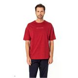 6086 Erkek Kısa Kollu Bisiklet Yaka Oversize Pijama Takım-Bordo