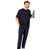 6086 Erkek Kısa Kollu Bisiklet Yaka Oversize Pijama Takım-lacivert