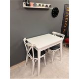 60*90 Küçük Sabit Beyaz Yemek Mutfak Balkon Çalışma Masası - 110 x 70